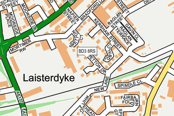 BD3 8RS map - OS OpenMap – Local (Ordnance Survey) BD3 8RS map - OS OpenMap – Local (Ordnance Survey)