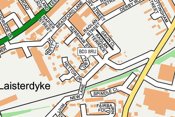 BD3 8RU map - OS OpenMap – Local (Ordnance Survey) BD3 8RU map - OS OpenMap – Local (Ordnance Survey)