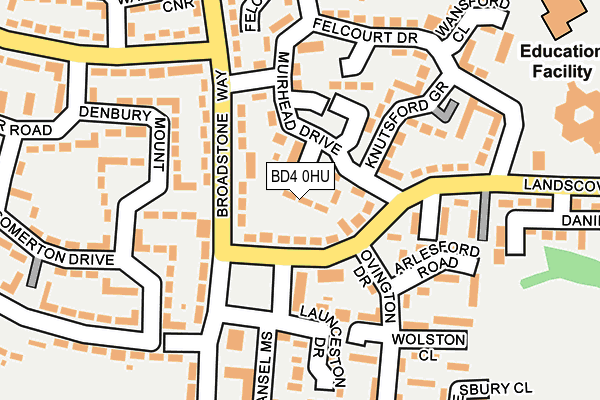 BD4 0HU map - OS OpenMap – Local (Ordnance Survey) BD4 0HU map - OS OpenMap – Local (Ordnance Survey)