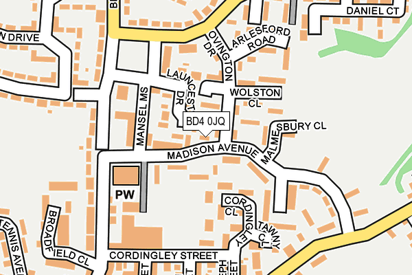 BD4 0JQ map - OS OpenMap – Local (Ordnance Survey) BD4 0JQ map - OS OpenMap – Local (Ordnance Survey)