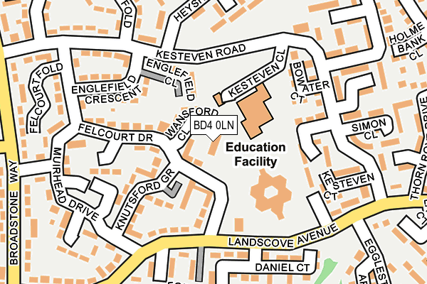 BD4 0LN map - OS OpenMap – Local (Ordnance Survey) BD4 0LN map - OS OpenMap – Local (Ordnance Survey)