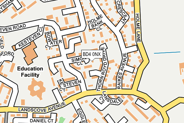 BD4 0NX map - OS OpenMap – Local (Ordnance Survey) BD4 0NX map - OS OpenMap – Local (Ordnance Survey)