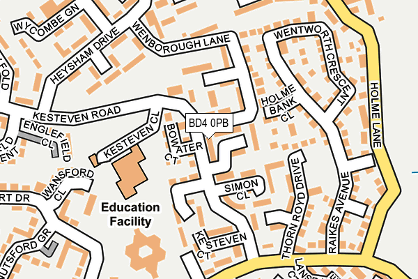 BD4 0PB map - OS OpenMap – Local (Ordnance Survey) BD4 0PB map - OS OpenMap – Local (Ordnance Survey)