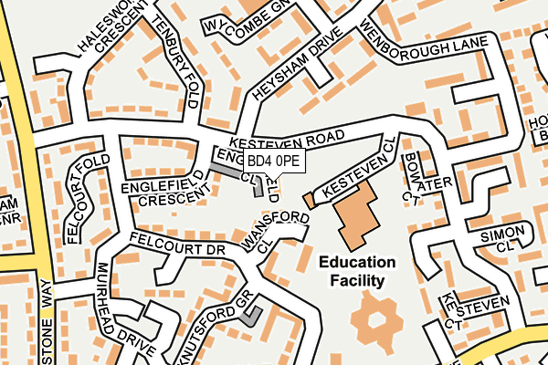 BD4 0PE map - OS OpenMap – Local (Ordnance Survey) BD4 0PE map - OS OpenMap – Local (Ordnance Survey)