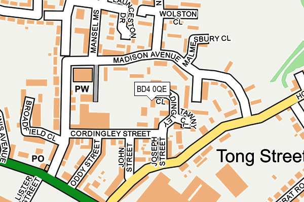 BD4 0QE map - OS OpenMap – Local (Ordnance Survey) BD4 0QE map - OS OpenMap – Local (Ordnance Survey)
