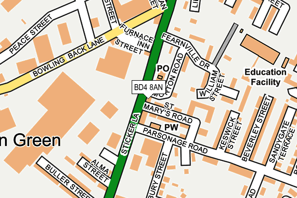 BD4 8AN map - OS OpenMap – Local (Ordnance Survey) BD4 8AN map - OS OpenMap – Local (Ordnance Survey)
