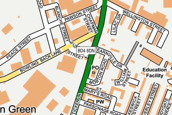 BD4 8DN map - OS OpenMap – Local (Ordnance Survey) BD4 8DN map - OS OpenMap – Local (Ordnance Survey)