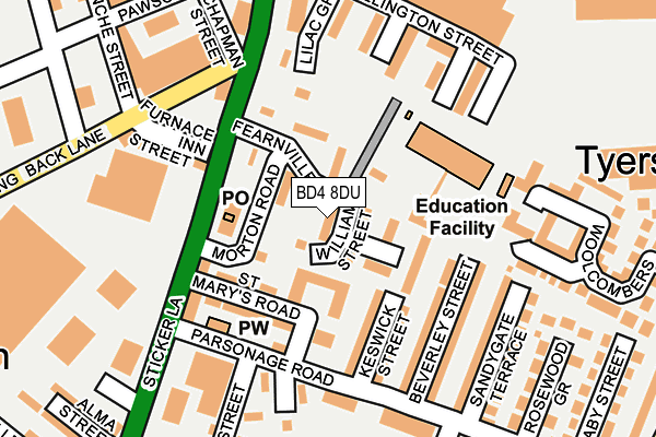 BD4 8DU map - OS OpenMap – Local (Ordnance Survey) BD4 8DU map - OS OpenMap – Local (Ordnance Survey)
