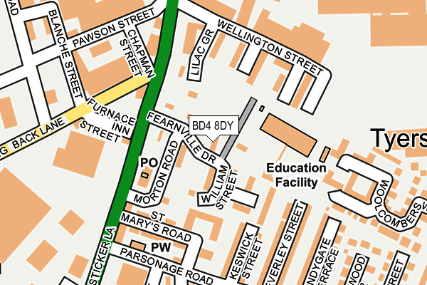 BD4 8DY map - OS OpenMap – Local (Ordnance Survey) BD4 8DY map - OS OpenMap – Local (Ordnance Survey)