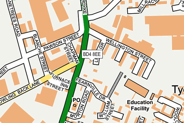 BD4 8EE map - OS OpenMap – Local (Ordnance Survey) BD4 8EE map - OS OpenMap – Local (Ordnance Survey)