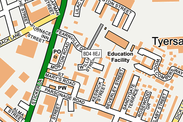 BD4 8EJ map - OS OpenMap – Local (Ordnance Survey) BD4 8EJ map - OS OpenMap – Local (Ordnance Survey)