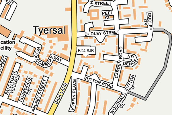 BD4 8JB map - OS OpenMap – Local (Ordnance Survey) BD4 8JB map - OS OpenMap – Local (Ordnance Survey)