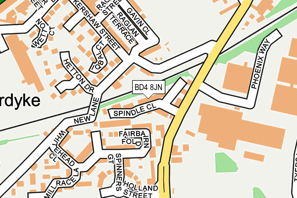 BD4 8JN map - OS OpenMap – Local (Ordnance Survey) BD4 8JN map - OS OpenMap – Local (Ordnance Survey)