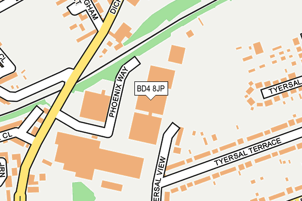 BD4 8JP map - OS OpenMap – Local (Ordnance Survey) BD4 8JP map - OS OpenMap – Local (Ordnance Survey)