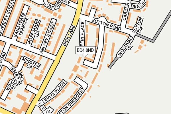 BD4 8ND map - OS OpenMap – Local (Ordnance Survey) BD4 8ND map - OS OpenMap – Local (Ordnance Survey)