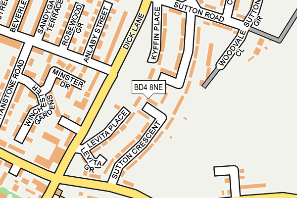 BD4 8NE map - OS OpenMap – Local (Ordnance Survey) BD4 8NE map - OS OpenMap – Local (Ordnance Survey)