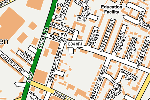 BD4 8PJ map - OS OpenMap – Local (Ordnance Survey) BD4 8PJ map - OS OpenMap – Local (Ordnance Survey)