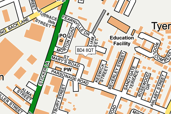 BD4 8QT map - OS OpenMap – Local (Ordnance Survey) BD4 8QT map - OS OpenMap – Local (Ordnance Survey)