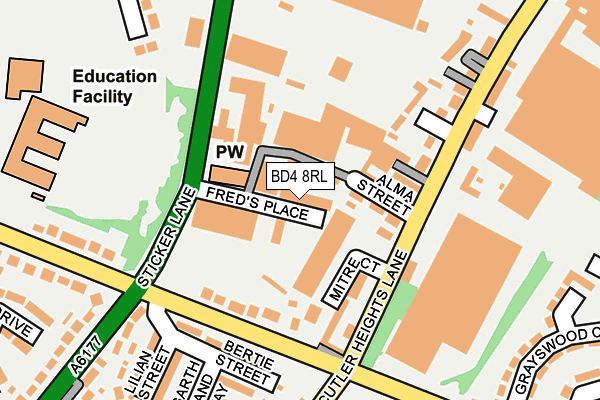 BD4 8RL map - OS OpenMap – Local (Ordnance Survey) BD4 8RL map - OS OpenMap – Local (Ordnance Survey)