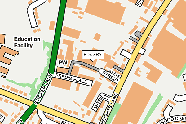 BD4 8RY map - OS OpenMap – Local (Ordnance Survey) BD4 8RY map - OS OpenMap – Local (Ordnance Survey)