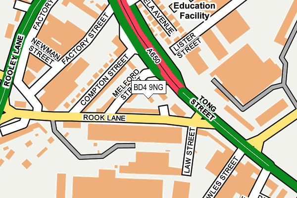 BD4 9NG map - OS OpenMap – Local (Ordnance Survey)