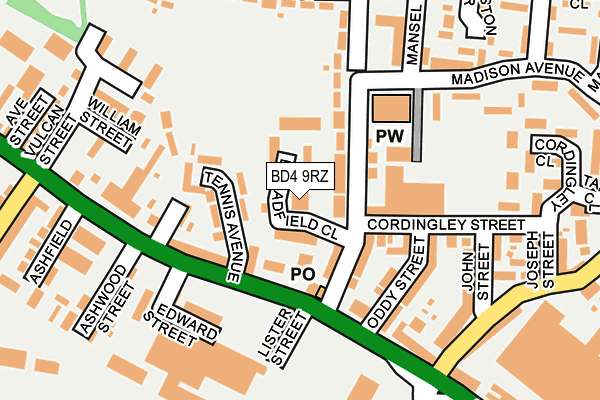 BD4 9RZ map - OS OpenMap – Local (Ordnance Survey) BD4 9RZ map - OS OpenMap – Local (Ordnance Survey)