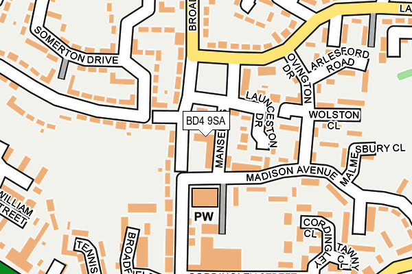 BD4 9SA map - OS OpenMap – Local (Ordnance Survey) BD4 9SA map - OS OpenMap – Local (Ordnance Survey)