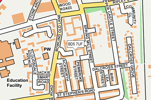 BD5 7UF map - OS OpenMap – Local (Ordnance Survey) BD5 7UF map - OS OpenMap – Local (Ordnance Survey)