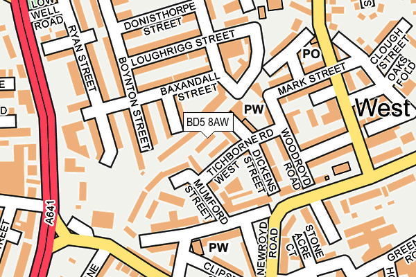 BD5 8AW map - OS OpenMap – Local (Ordnance Survey) BD5 8AW map - OS OpenMap – Local (Ordnance Survey)