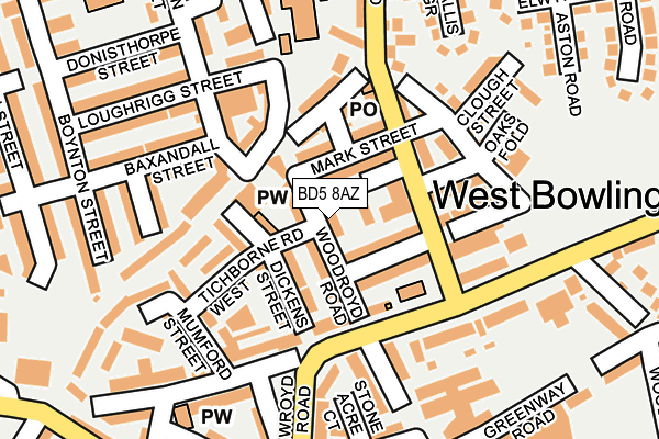 BD5 8AZ map - OS OpenMap – Local (Ordnance Survey) BD5 8AZ map - OS OpenMap – Local (Ordnance Survey)