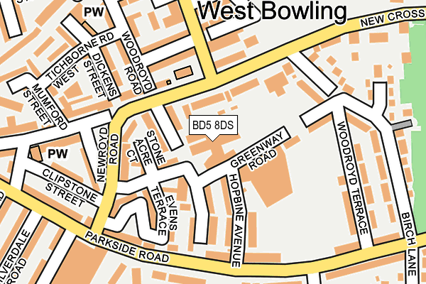 BD5 8DS map - OS OpenMap – Local (Ordnance Survey) BD5 8DS map - OS OpenMap – Local (Ordnance Survey)