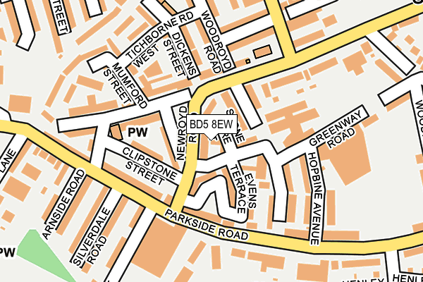 BD5 8EW map - OS OpenMap – Local (Ordnance Survey) BD5 8EW map - OS OpenMap – Local (Ordnance Survey)