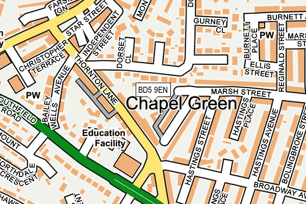 BD5 9EN map - OS OpenMap – Local (Ordnance Survey)
