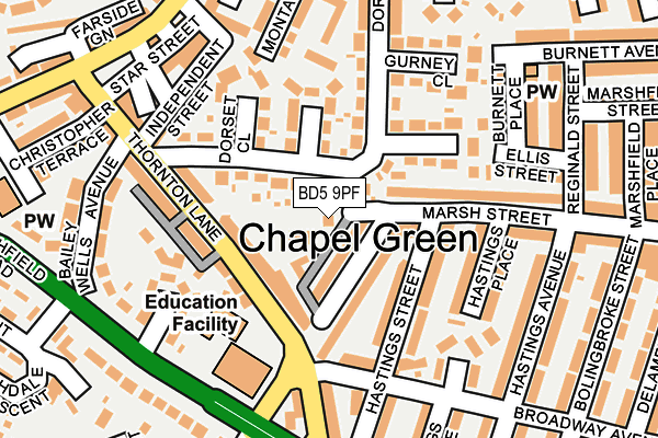 BD5 9PF map - OS OpenMap – Local (Ordnance Survey) BD5 9PF map - OS OpenMap – Local (Ordnance Survey)