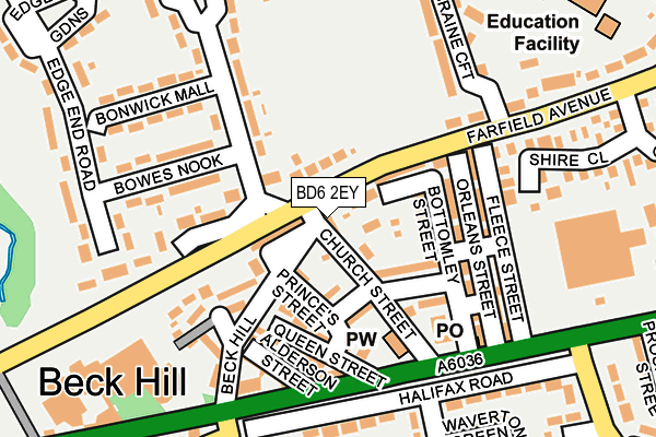 BD6 2EY map - OS OpenMap – Local (Ordnance Survey) BD6 2EY map - OS OpenMap – Local (Ordnance Survey)