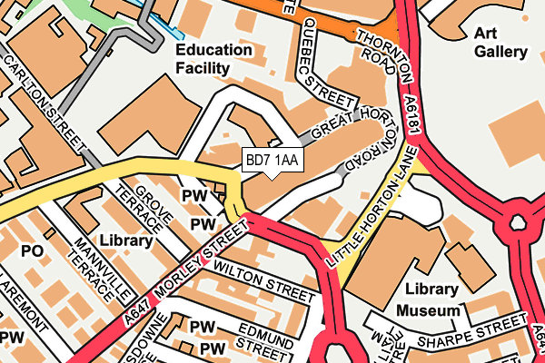 BD7 1AA map - OS OpenMap – Local (Ordnance Survey) BD7 1AA map - OS OpenMap – Local (Ordnance Survey)