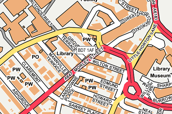 BD7 1AF map - OS OpenMap – Local (Ordnance Survey) BD7 1AF map - OS OpenMap – Local (Ordnance Survey)