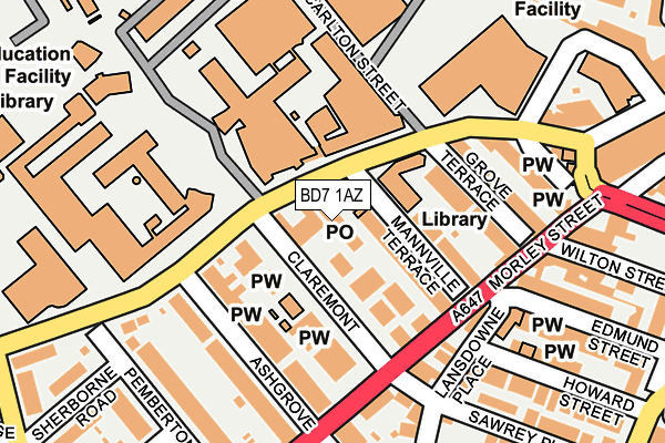BD7 1AZ map - OS OpenMap – Local (Ordnance Survey) BD7 1AZ map - OS OpenMap – Local (Ordnance Survey)