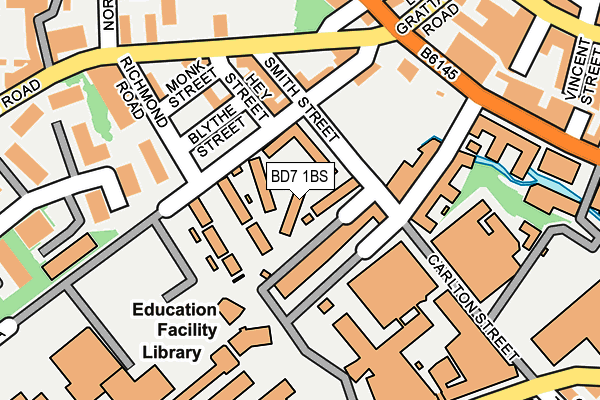 BD7 1BS map - OS OpenMap – Local (Ordnance Survey) BD7 1BS map - OS OpenMap – Local (Ordnance Survey)