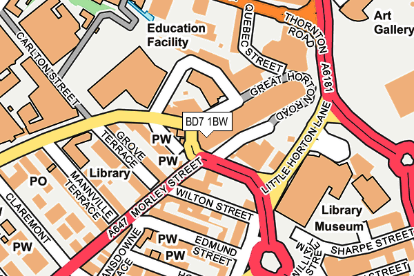 BD7 1BW map - OS OpenMap – Local (Ordnance Survey) BD7 1BW map - OS OpenMap – Local (Ordnance Survey)
