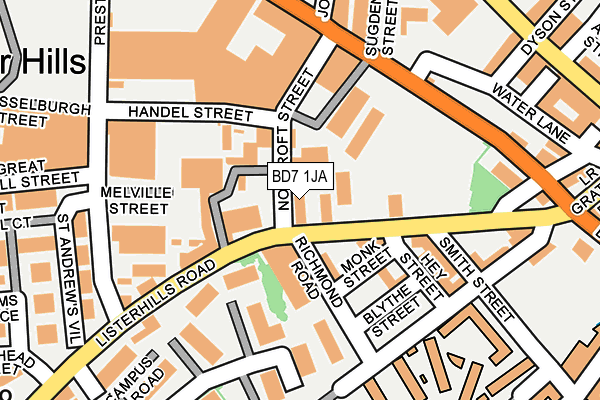 BD7 1JA map - OS OpenMap – Local (Ordnance Survey) BD7 1JA map - OS OpenMap – Local (Ordnance Survey)