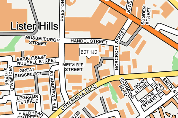 BD7 1JD map - OS OpenMap – Local (Ordnance Survey) BD7 1JD map - OS OpenMap – Local (Ordnance Survey)