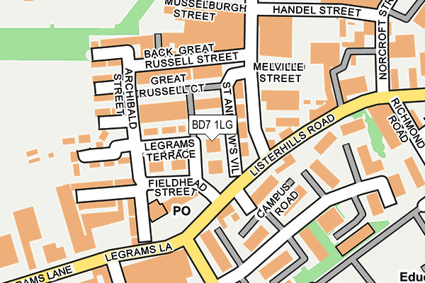 BD7 1LG map - OS OpenMap – Local (Ordnance Survey) BD7 1LG map - OS OpenMap – Local (Ordnance Survey)