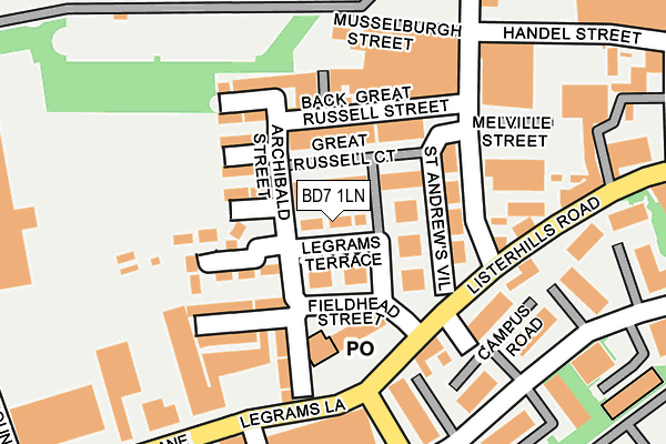 BD7 1LN map - OS OpenMap – Local (Ordnance Survey) BD7 1LN map - OS OpenMap – Local (Ordnance Survey)