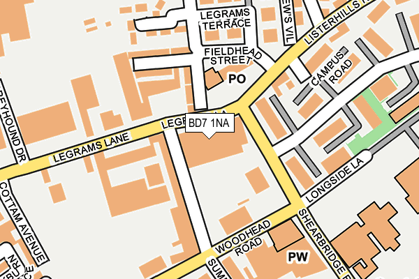 BD7 1NA map - OS OpenMap – Local (Ordnance Survey) BD7 1NA map - OS OpenMap – Local (Ordnance Survey)
