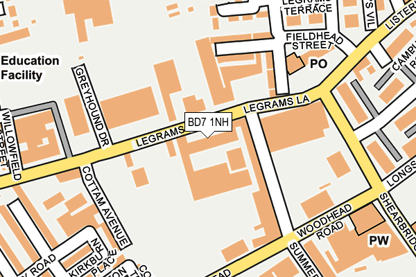 BD7 1NH map - OS OpenMap – Local (Ordnance Survey) BD7 1NH map - OS OpenMap – Local (Ordnance Survey)
