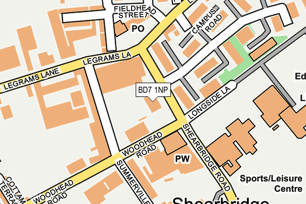BD7 1NP map - OS OpenMap – Local (Ordnance Survey) BD7 1NP map - OS OpenMap – Local (Ordnance Survey)
