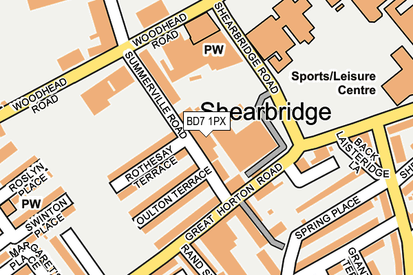 BD7 1PX map - OS OpenMap – Local (Ordnance Survey) BD7 1PX map - OS OpenMap – Local (Ordnance Survey)