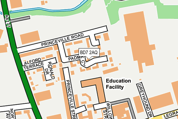 BD7 2AQ map - OS OpenMap – Local (Ordnance Survey) BD7 2AQ map - OS OpenMap – Local (Ordnance Survey)