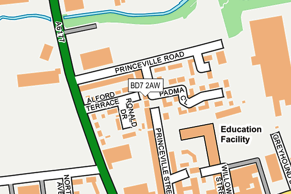 BD7 2AW map - OS OpenMap – Local (Ordnance Survey) BD7 2AW map - OS OpenMap – Local (Ordnance Survey)